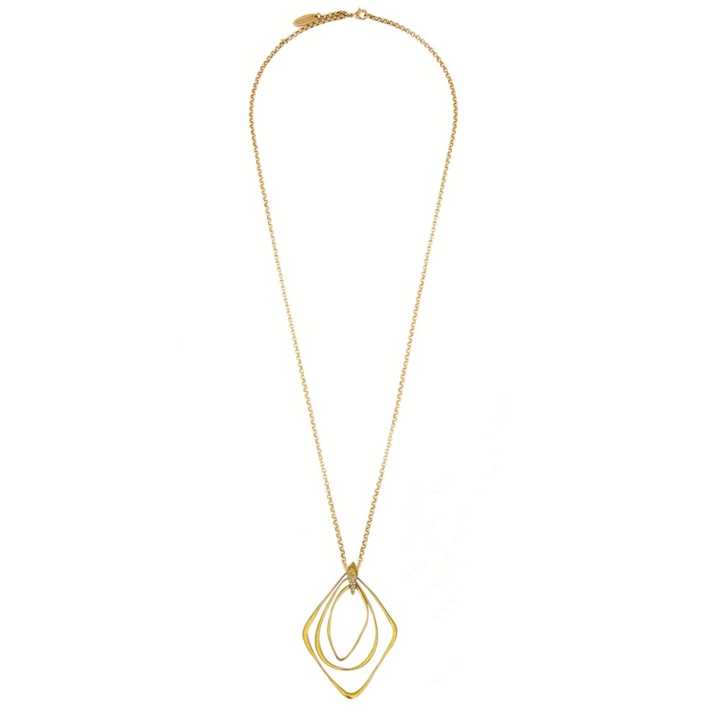 ALEXIS BITTAR • Gold Encrusted Orbiting Pendant Necklace - Picture 3 of 5